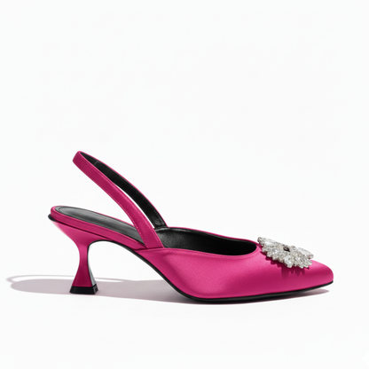 Crystal Charm Slingback Heels