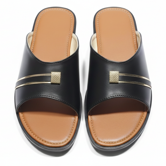 Elegant Black Gold-Lined Softy