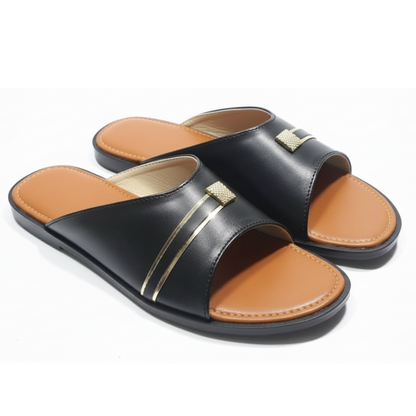 Elegant Black Gold-Lined Softy